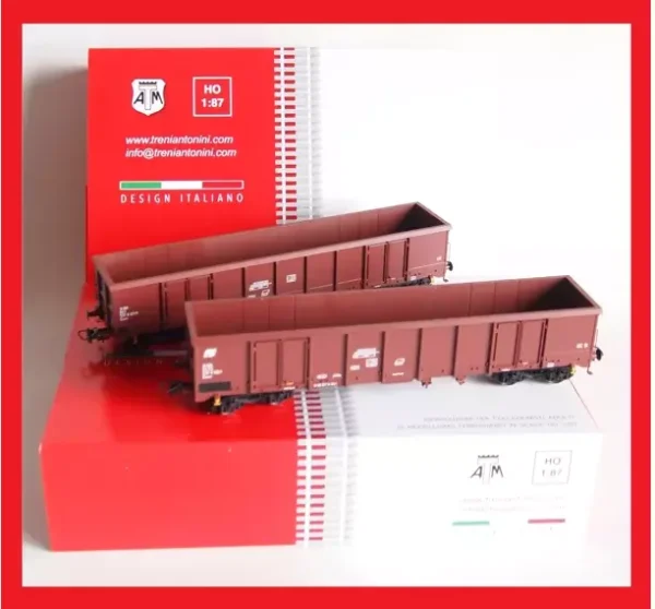 ATM MILANO CF 12.011 COFANETTO CON 2 CARRI FS TIPO EANOS SCALA H0 ESCLUSIVA ATM - immagine 2